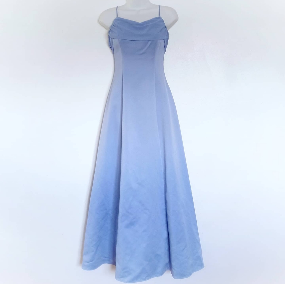 CORNFLOWER BLUE ALINE PROM DRESS